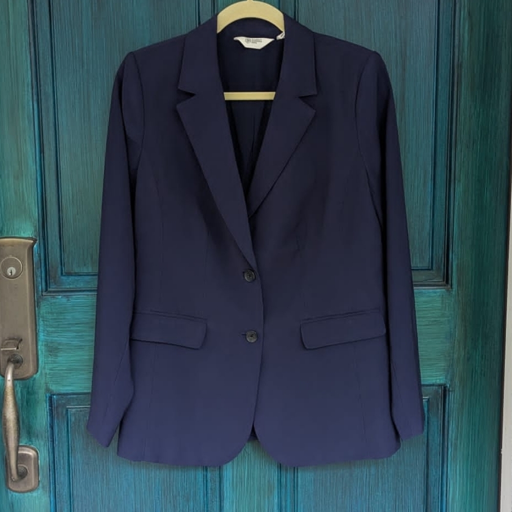 Blazer Suit Jacket In Navy Blue By Candace Cameron Bure | XS, See Measurements